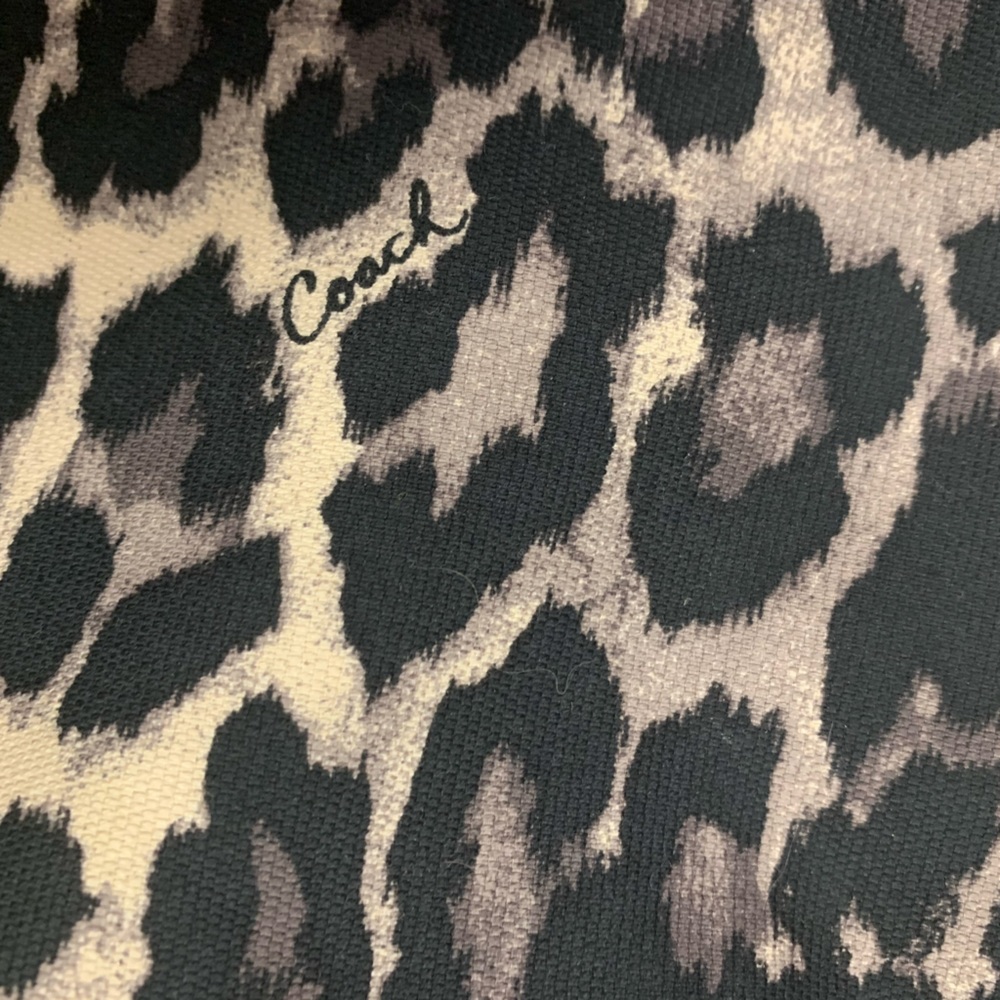 *SOLD* Coach Leopard Print & Red Hobo Bag, Trimmed w/ Leather, Red Tan & Black - Picture 4 of 13